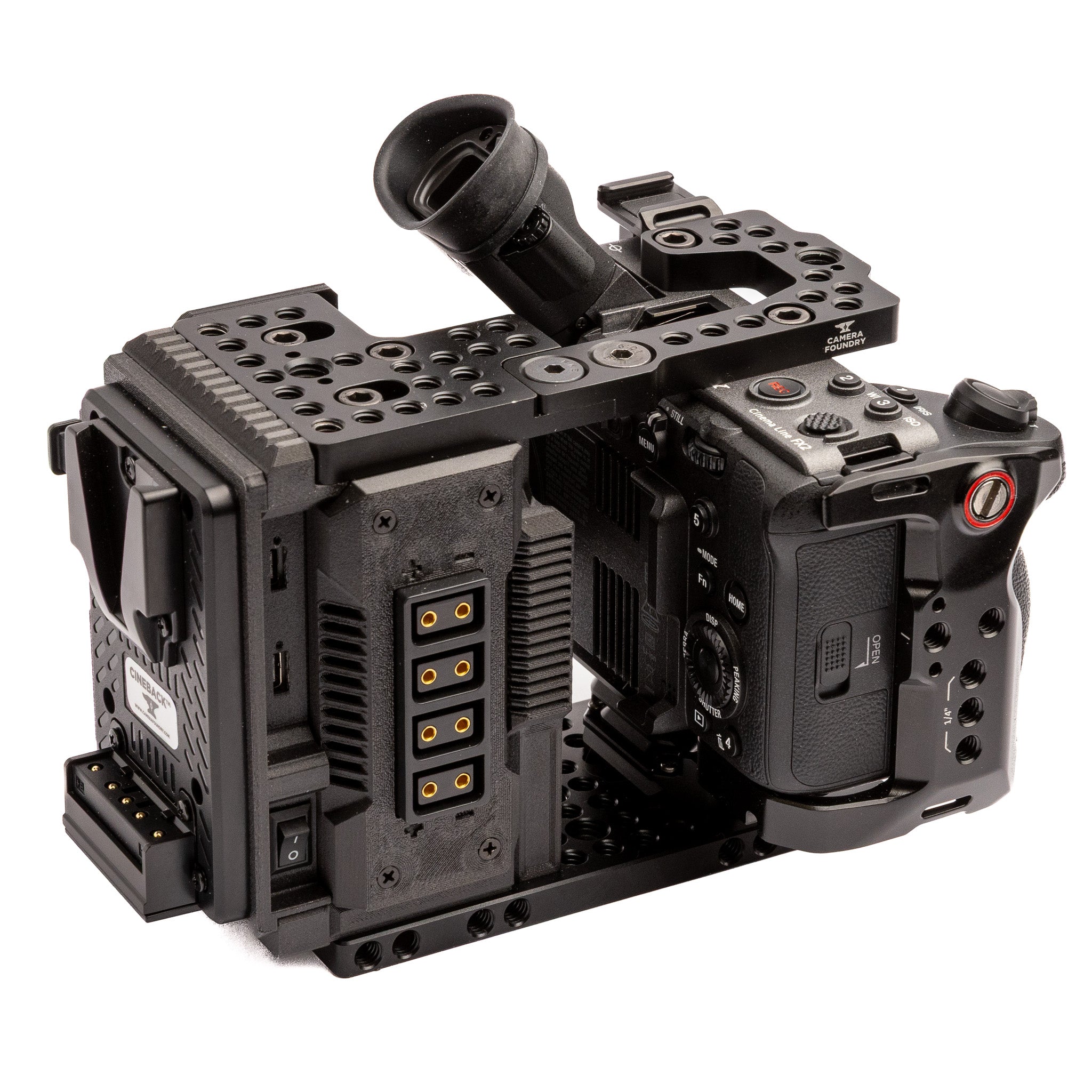 Sony FX2 Cinema Camera + CineBack® For FX2 Rig + Sony FZ100 Battery