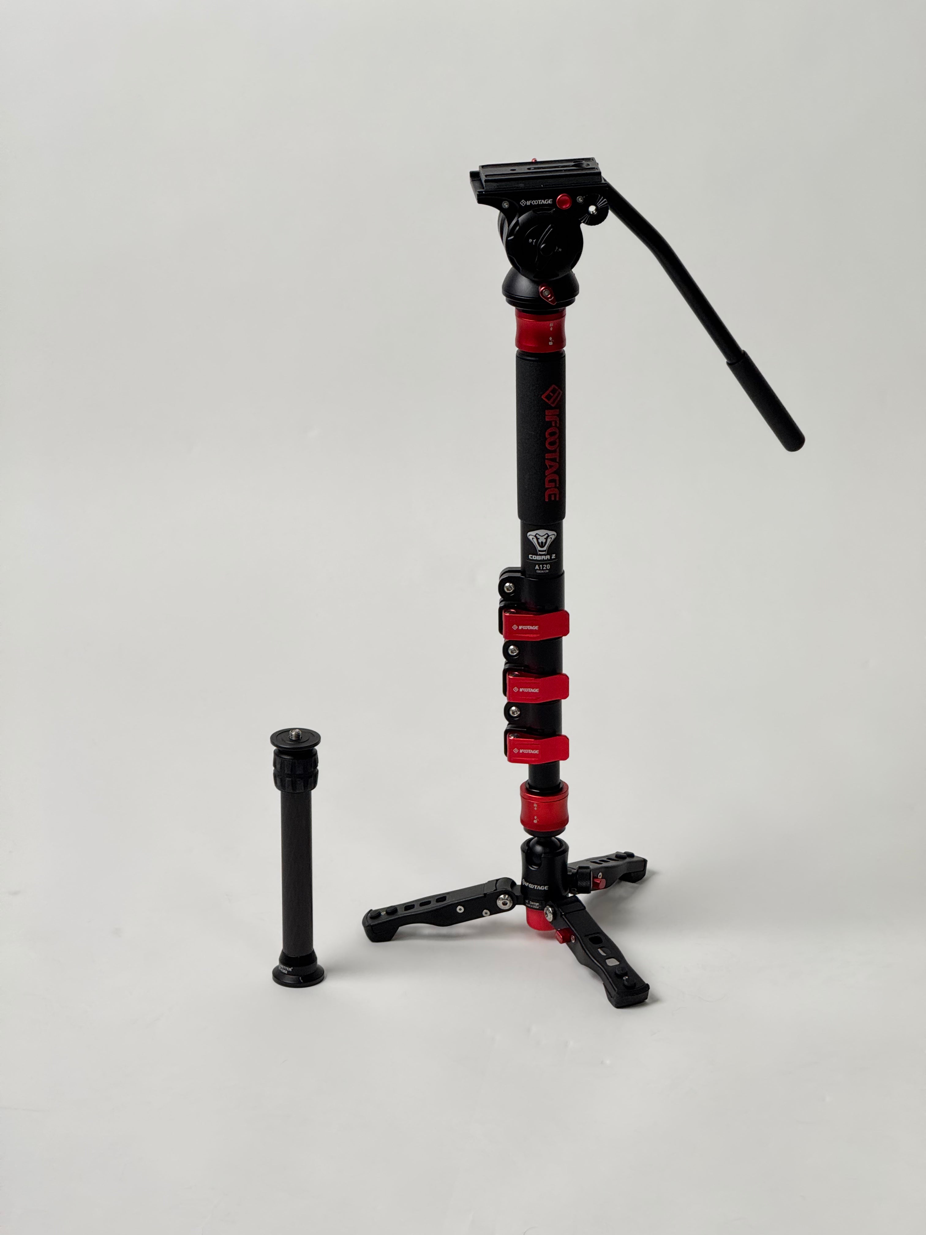 iFootage Cobra 2 Monopod with Base, Tripod Head and Off Brand Carbon Fiber Extension